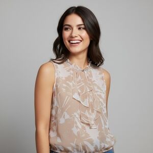 Loft  Tank Top Women's XL Flowy Flirty Floral Frenzy